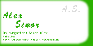 alex simor business card